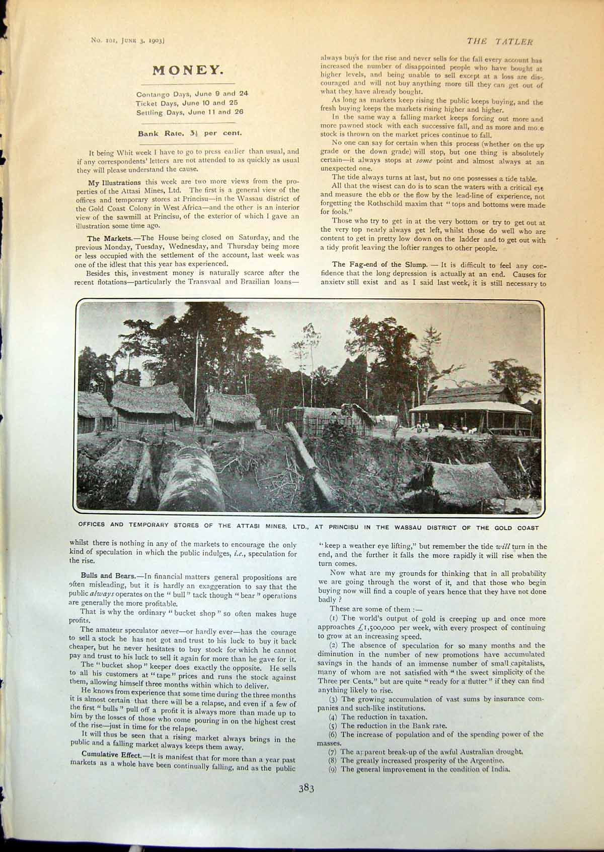 Antique Print Offices Attasi Mines Princisu Wassau GCoast Sawmill W Africa