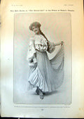 Old Print Billy Burke School Girl Golf Halstead Place Professionals 1903 20th