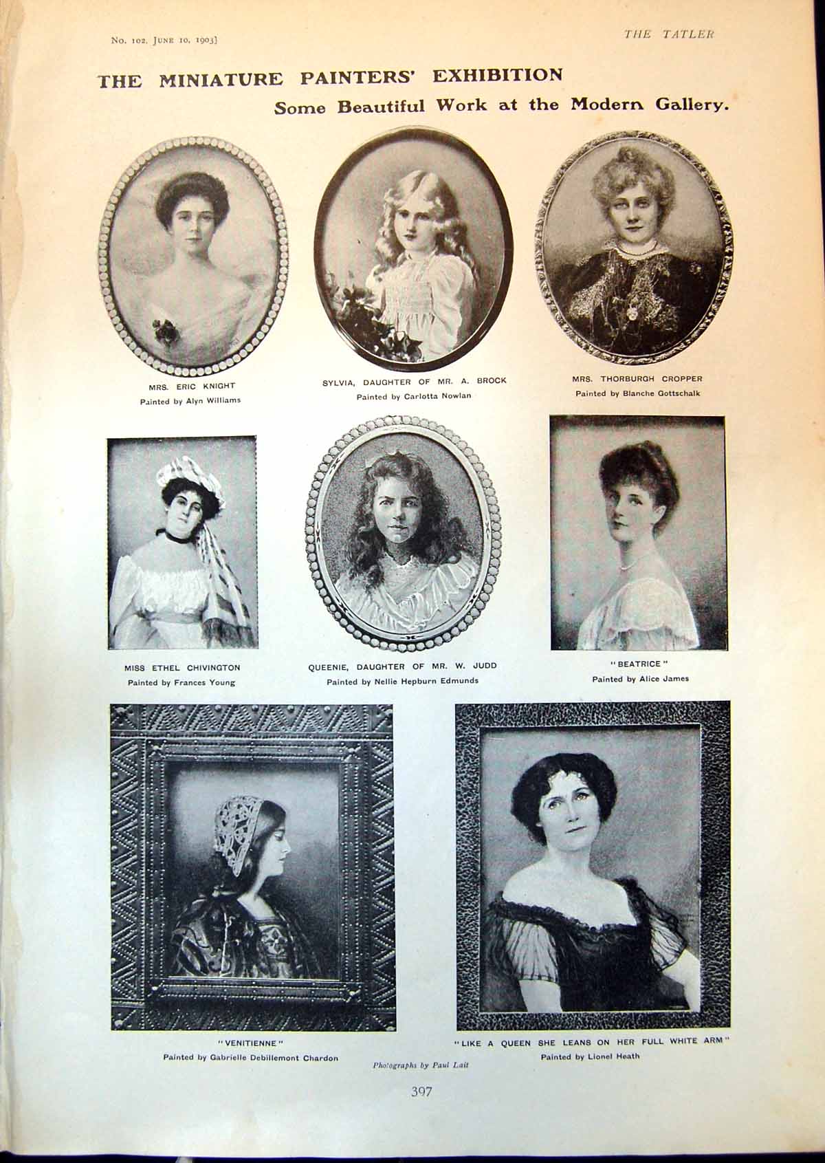 Old Miniature Painters Exhibition Beatrice Mrs Eric Knight Sylvia Bro