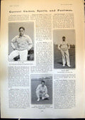 Antique Print Cricket P May Walter Mead Llewellyn Winner Bradford Walk 1903