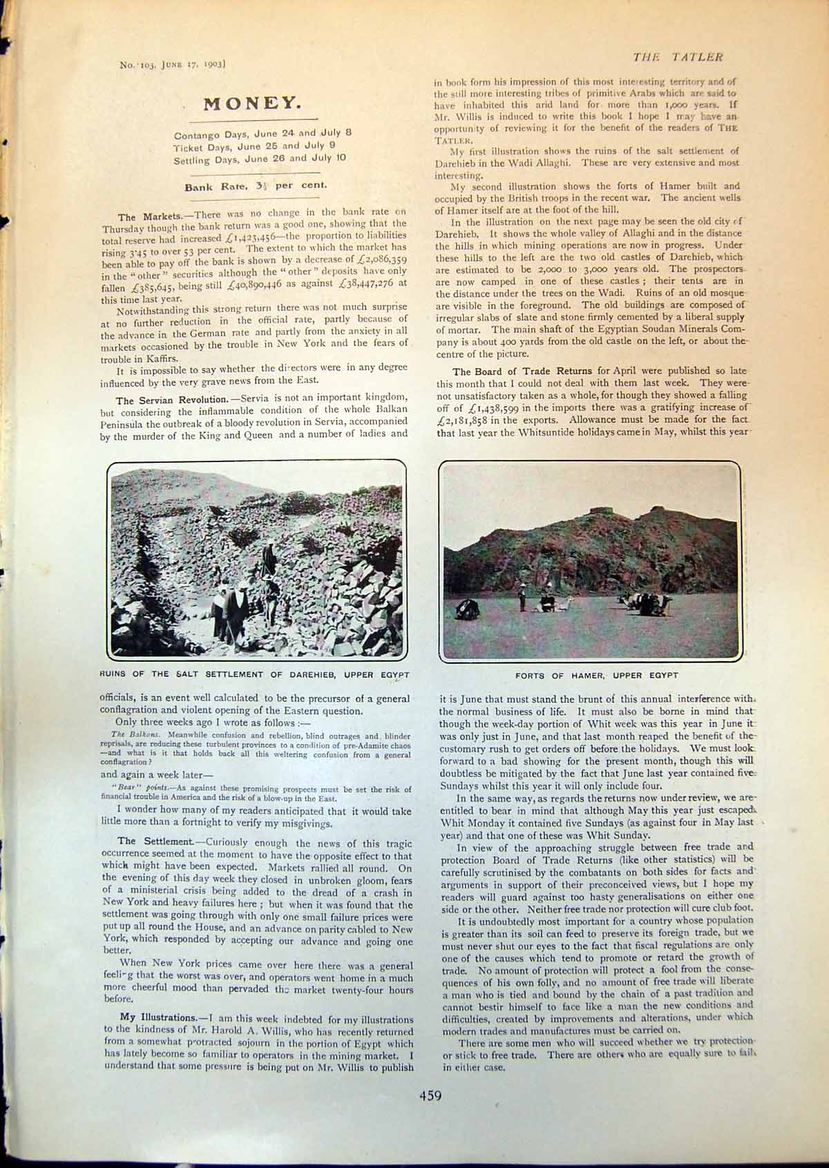 Antique Print Upper Egypt Ruins Salt Settlement Forts Hamer City Darehieb