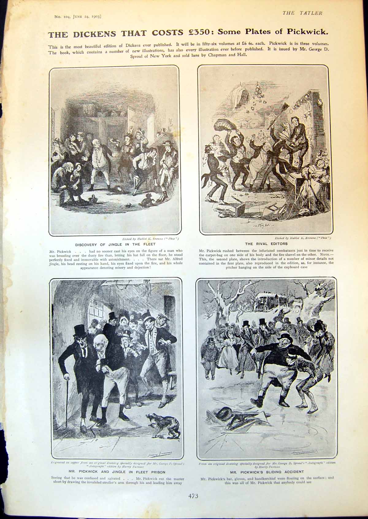 Old Dickens Costs ú350 Plates Pickwick Rival Editors Pickwick Prison