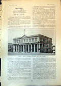 Old Print Palacio Gobierno Government Buildings Monte Video Uruguay 1903 20th