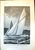 Old Antique Print Arrival Shamrock 111 America Golf Tom Miss Glover 1903