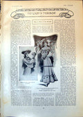 Antique Old Print Ladies Mirror Blouse Frock Seaside Bathing Gown Corset 1903