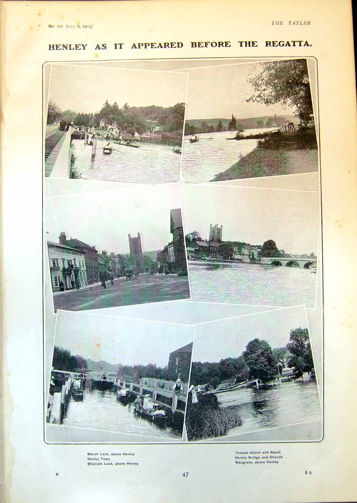 Old Henley Before Regatta Marsh Lock Scotch Express Kings Cross 1903 20th