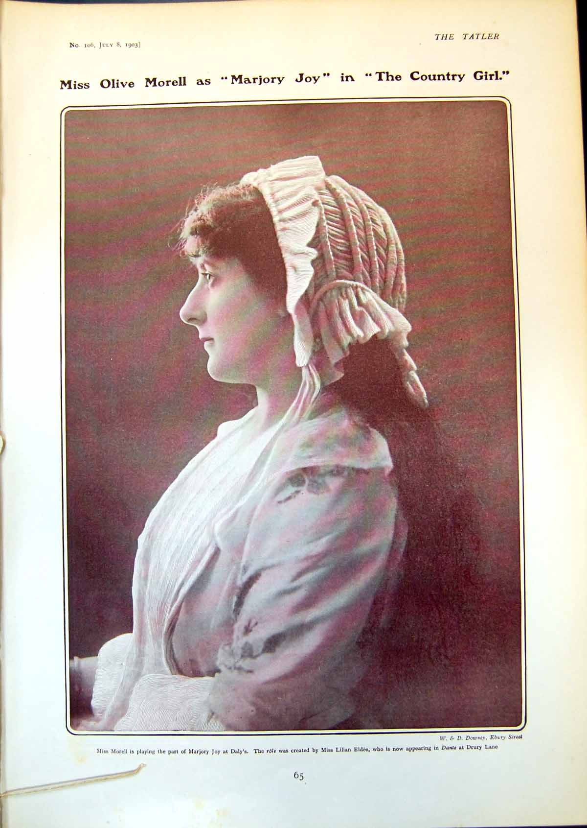 Old Olive Morell Country Girl Miss Kathleen Carless Spadoni Cart 1903 20th
