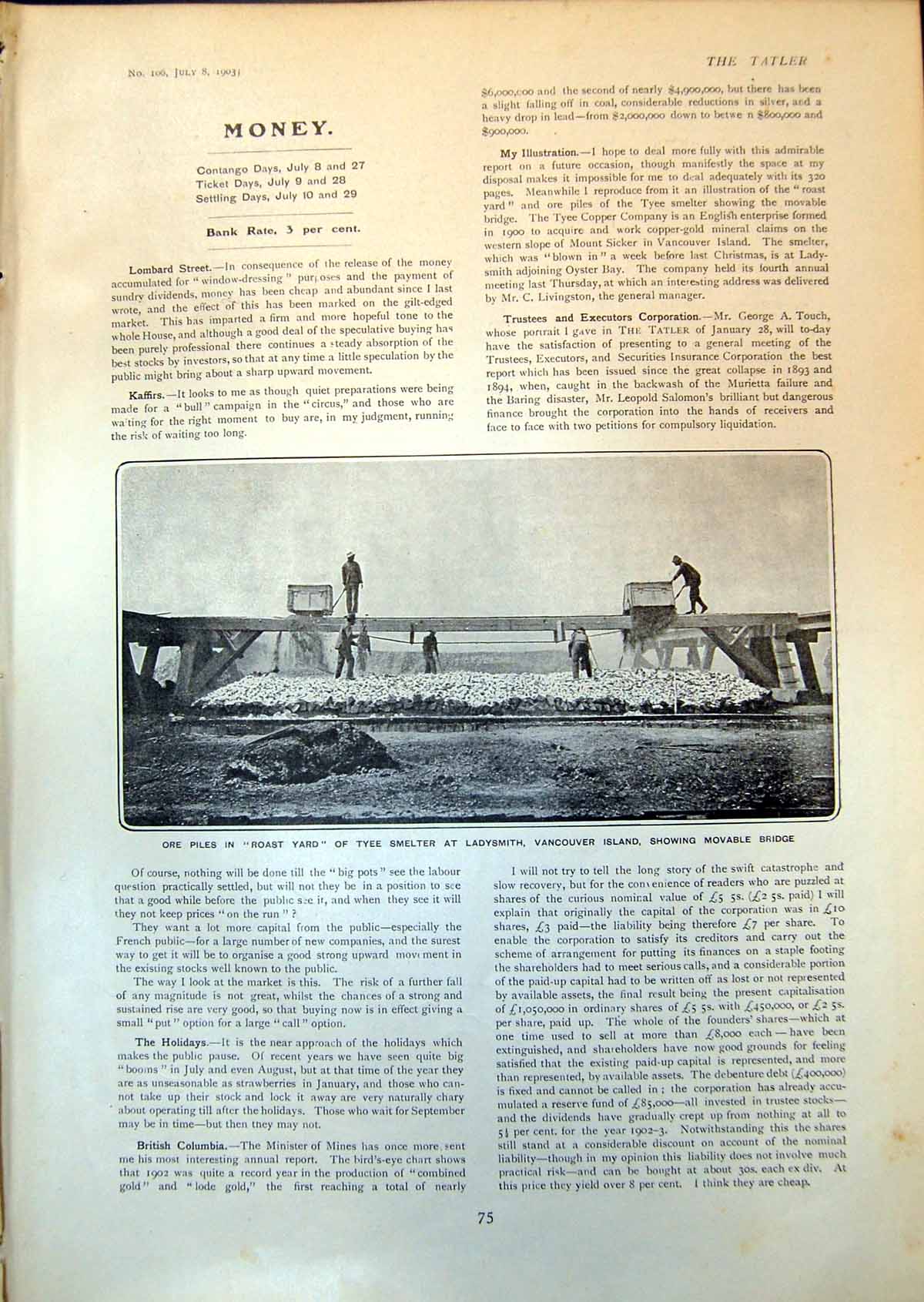 Old Ore Piles Roast Yard Tyee Smelter Ladysmith Vancouver Bridge 1903 20th