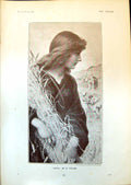 Old Antique Print Ruth H Ryland Woman Sheaf Corn Dick Portrait Fido 1903 20th
