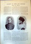 Old Print Wedding Lord Dalhousie Mary Willoughby Duchess Sutherland 1903 20th