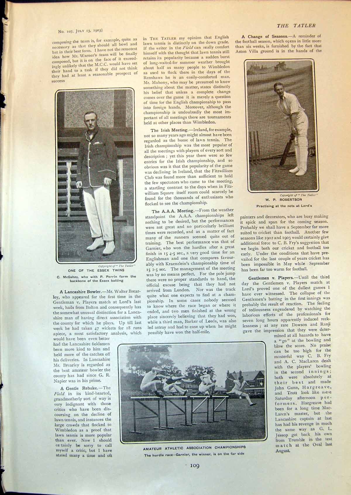 Old W Robertson Lords C Mcgahey Polo Oxonians C Nickalls E Brassey 19 20th