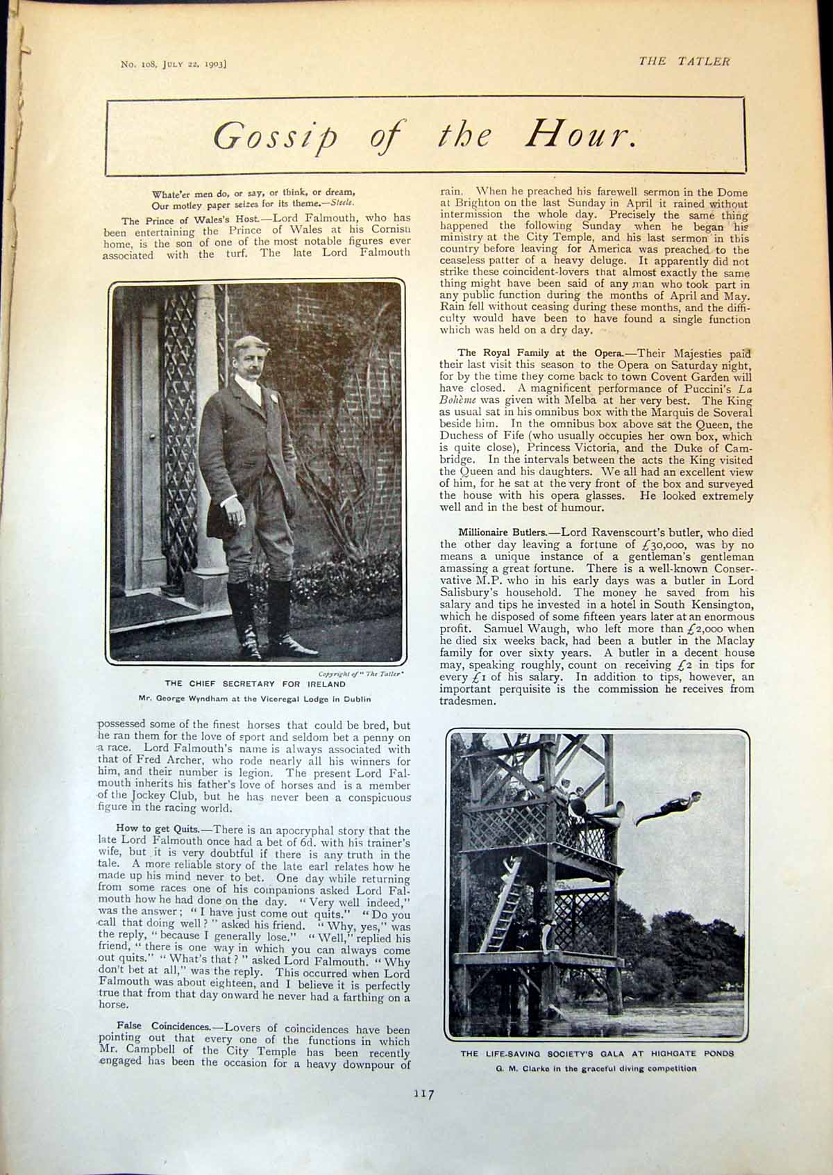 Old George Wyndham Ireland Palma Trophy Bisley Lord Cheylesmore 1903 20th