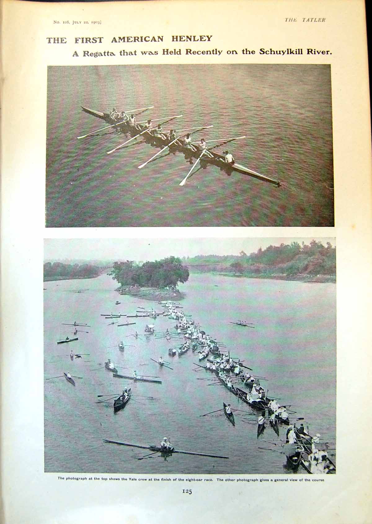 Old Regatta Schuylkill River Yale Crew Golf Deep Water Bay Links 1903 20th