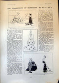 Original Old Antique Print Conclusions Bandoline Man Bicycle Lady Parasol 1903