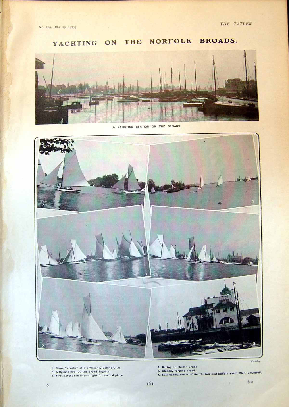 Old Yachting Norfolk Broads Oulton Broad Famous Lion Dublin Zoo 1903 20th