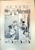 Original Old Antique Print Home For Holidays Girls Books Racket Men Cases 1903