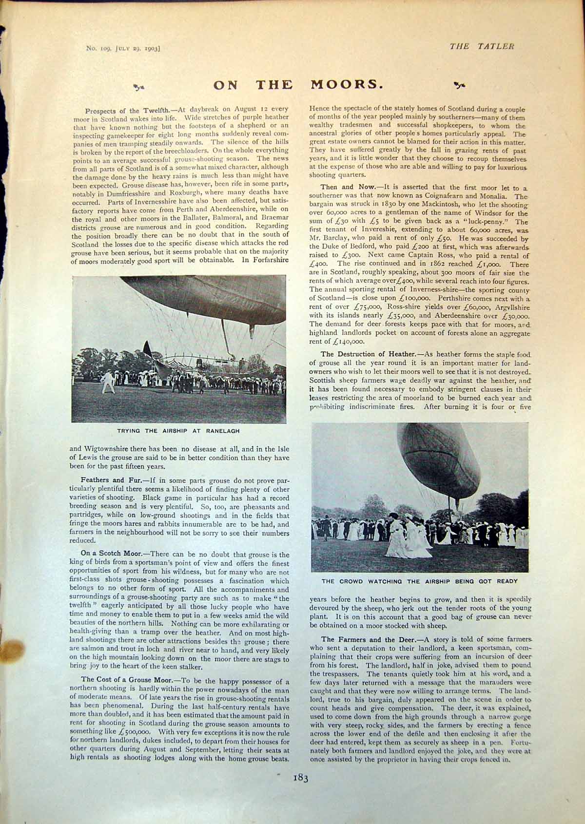 Old Airship Ranelagh A Snowden L Colbeck Cricket House Party Legh 190 Victorian