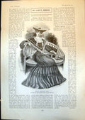 Antique Old Print Ladys Mirror Simple Promenade Gown Parisian Toilette 1903