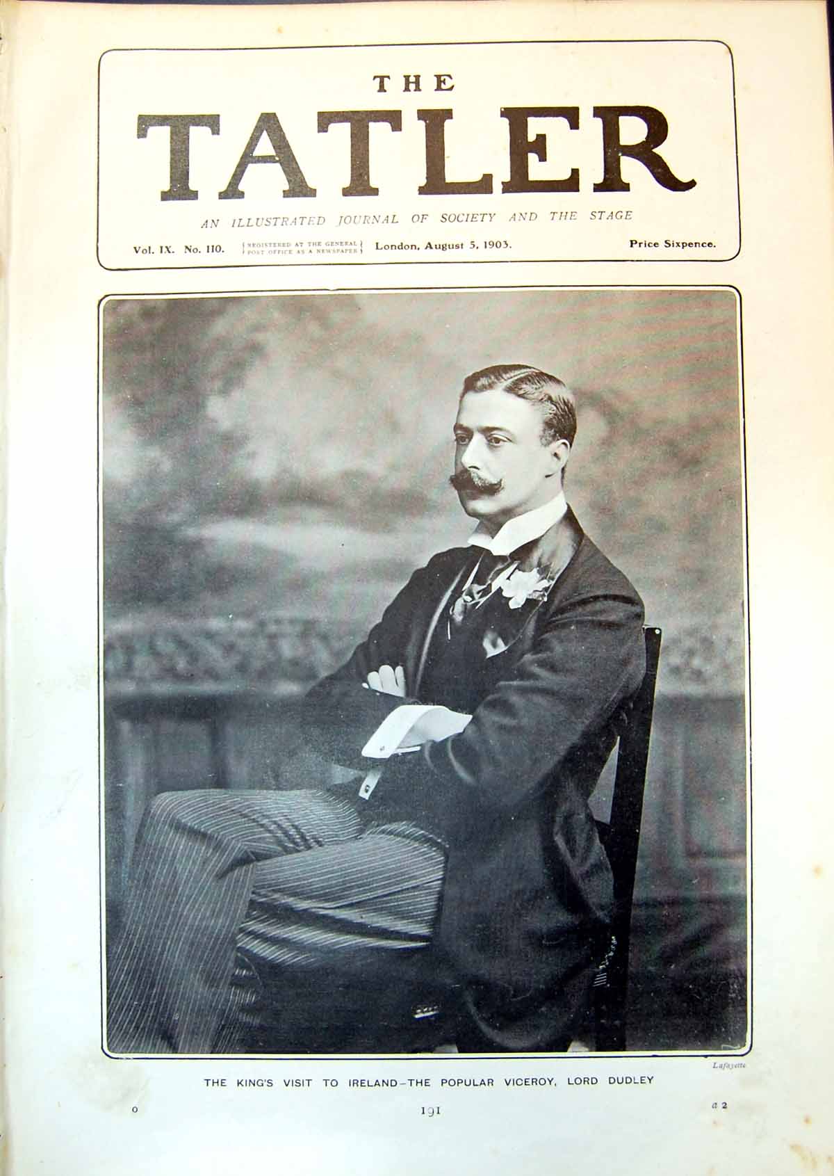 Original Old Antique Print Kings Visit Ireland Popular Viceroy Lord Dudley 1903