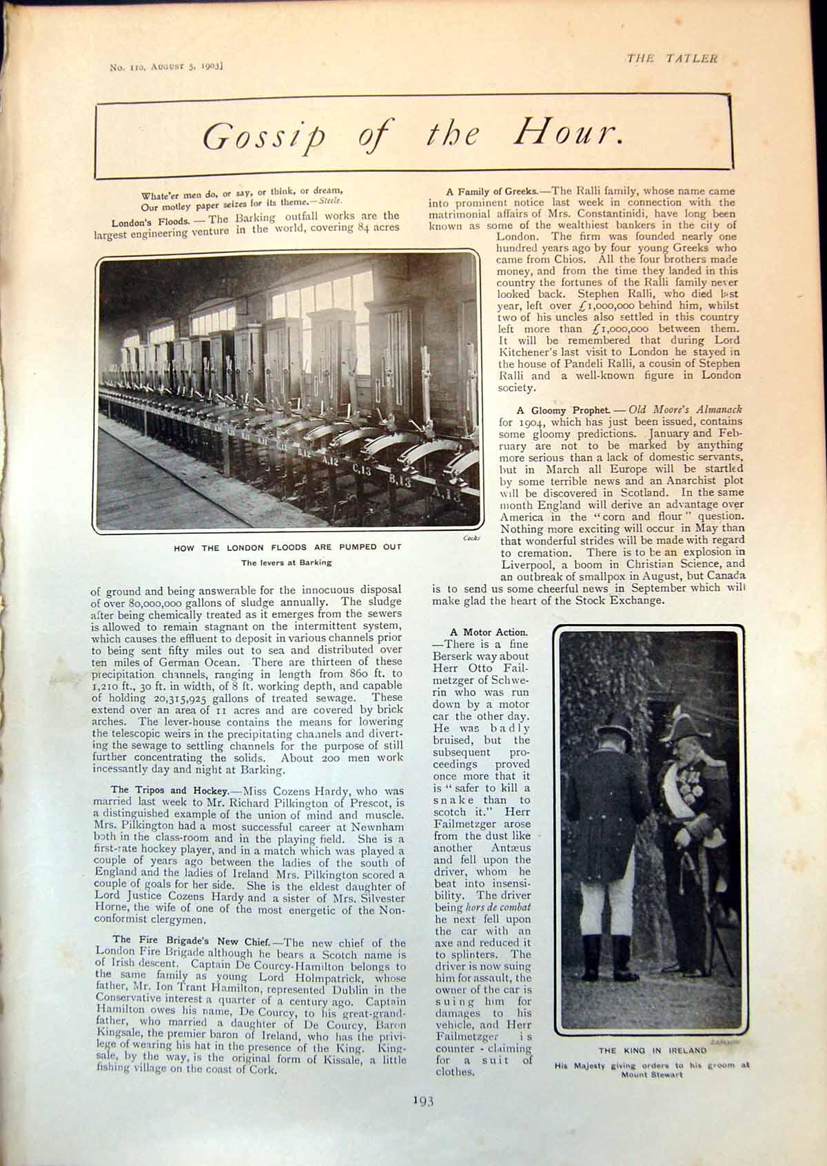 Old London Floods Pumped King Ireland Earl Poulett Lady Lauras Land19 20th