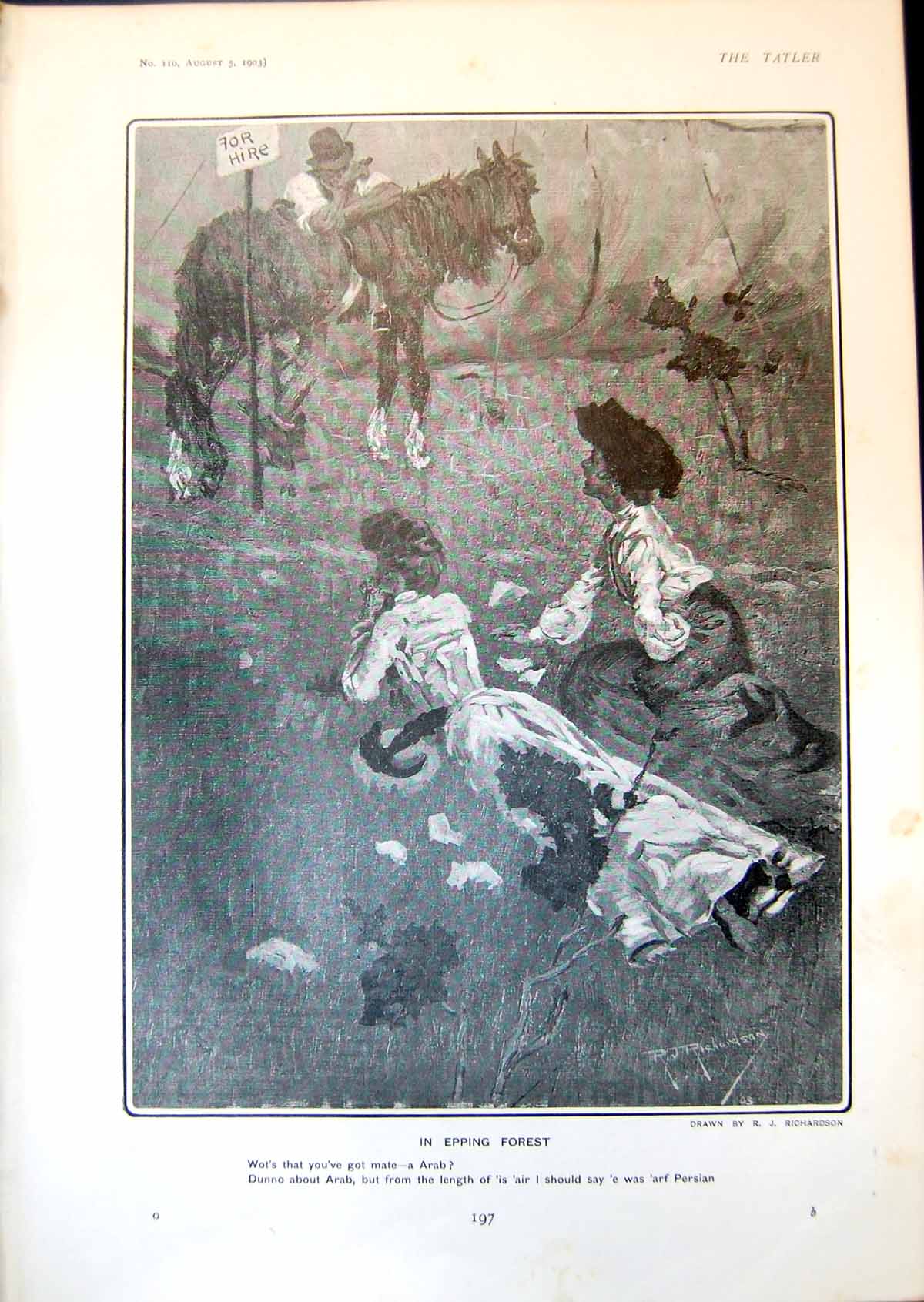 Old In Epping Forest R Richardson Ladies Grass Man Horse For Hire 190 Victorian