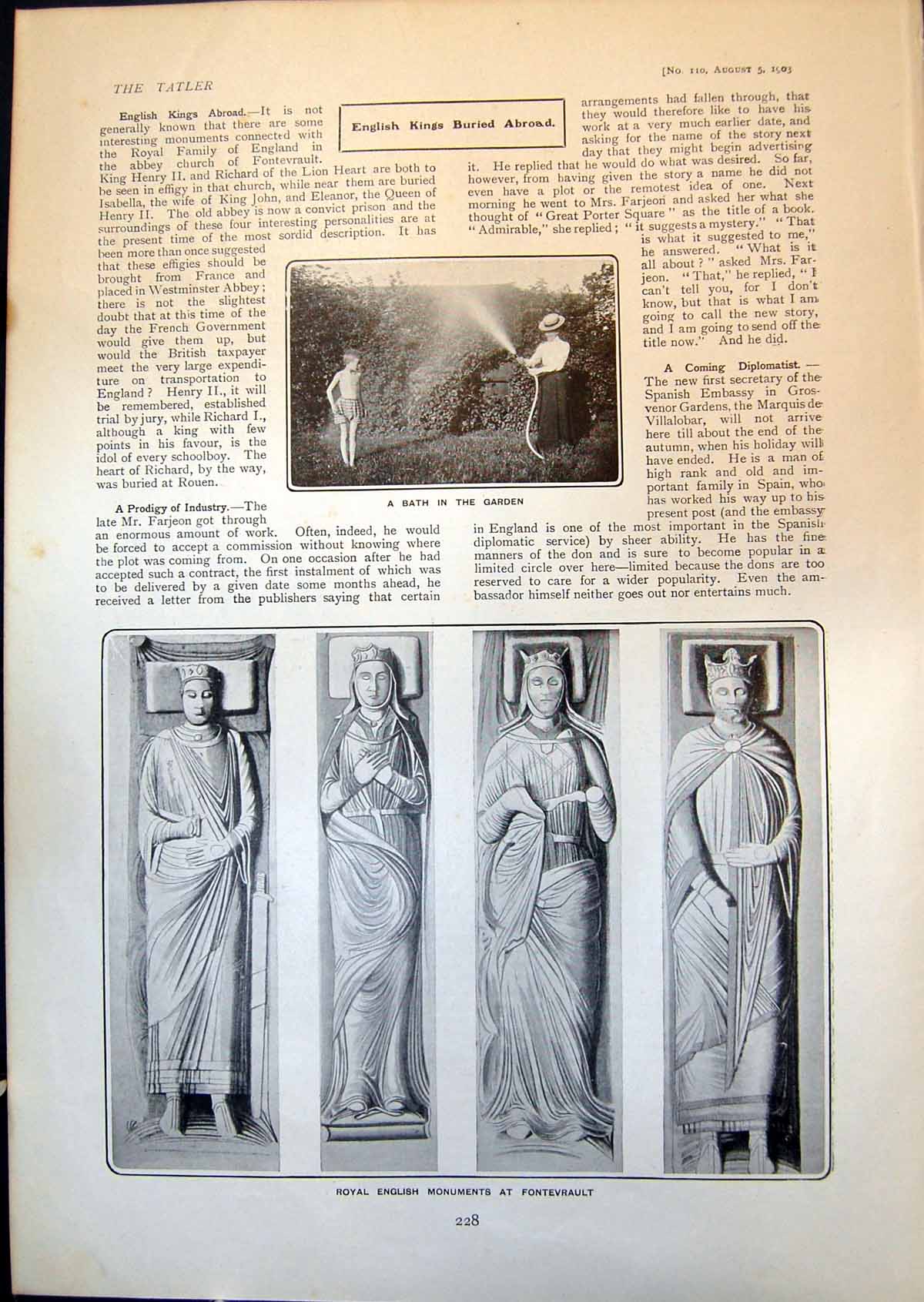 Old Royal English Monuments Fontevrault Cricket C B Fry F Loveitt 190 20th