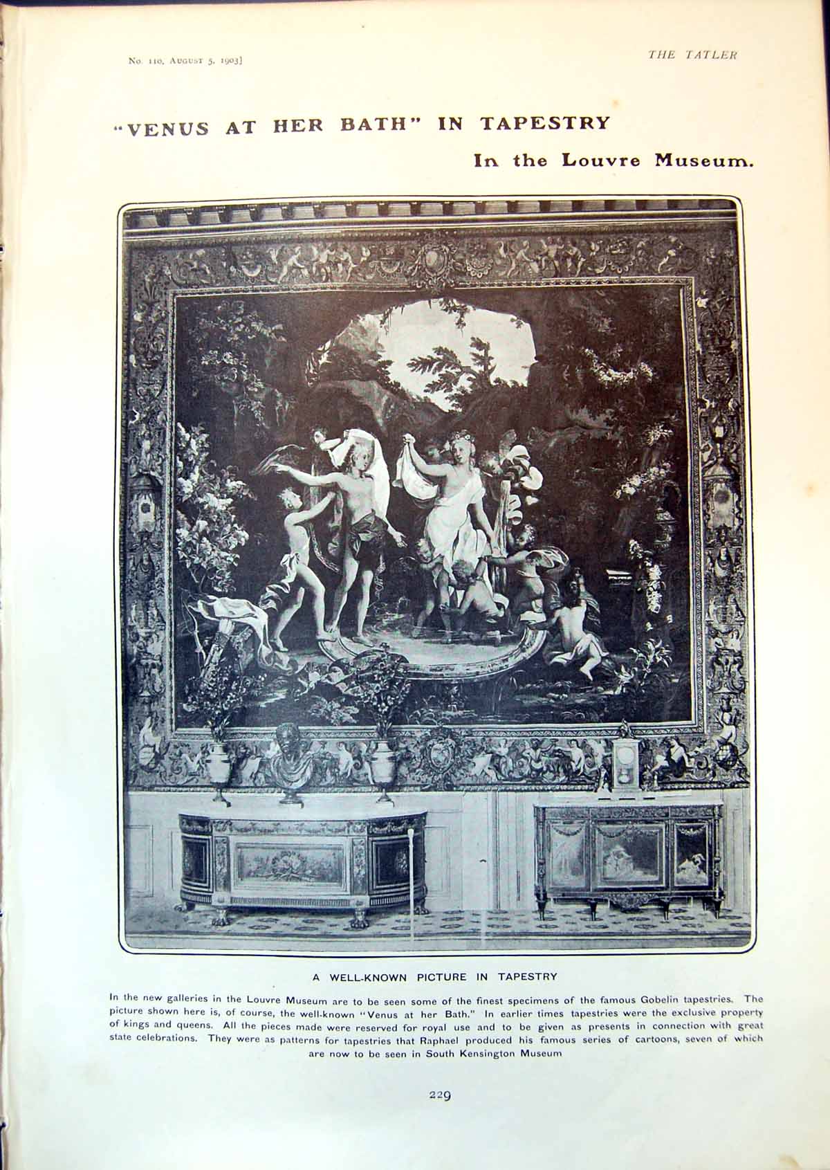 Old Tapestry Venus Bath Louvre Prince Wales New Electric Brougham 190 20th