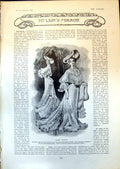 Old Print Ladys Mirror Casino Toilette Autumn Travelling Motor Coat 1903 20th