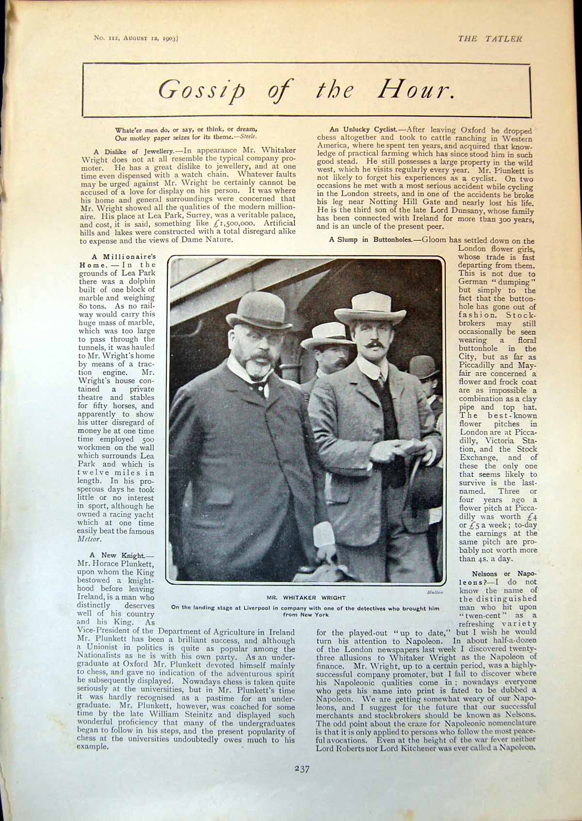 Old Mr Whitaker Wright Liverpool King Queen Ireland Goodbye Galway190 20th