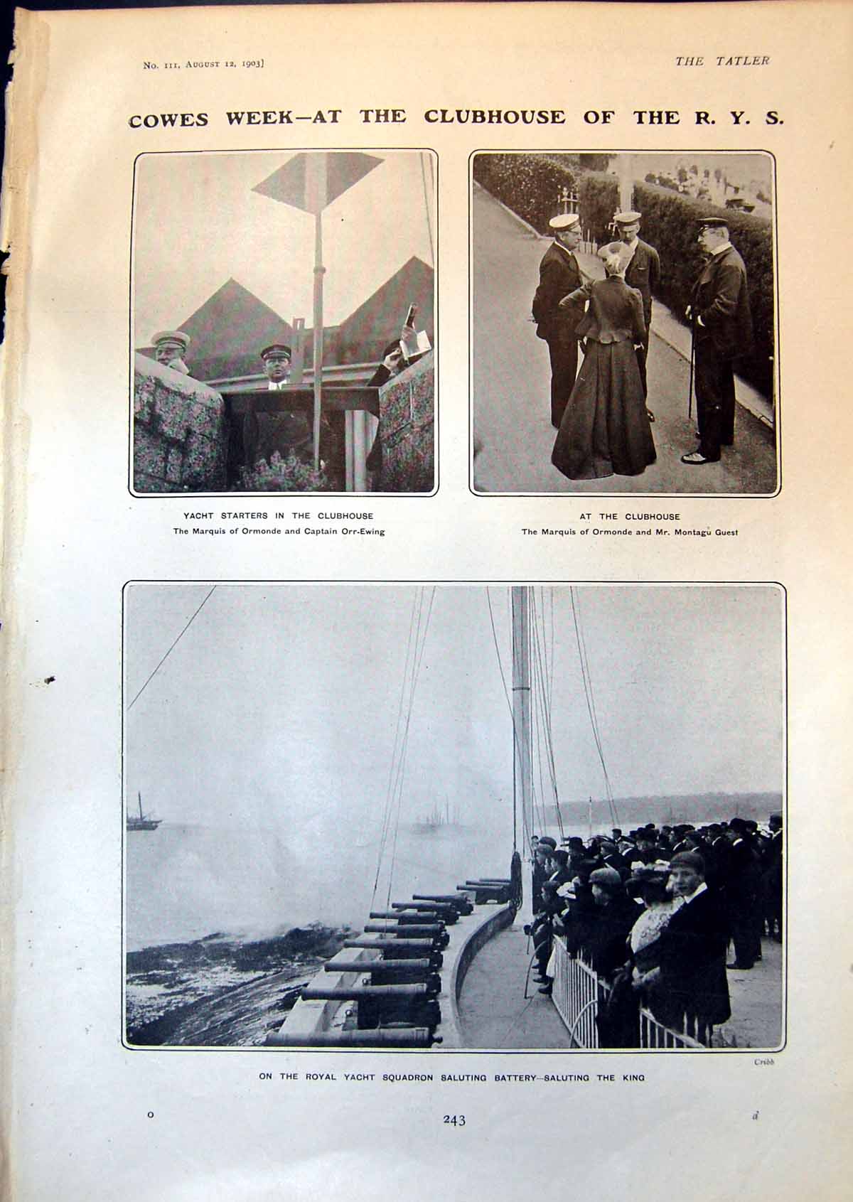 Old Cowes Week Clubhouse R Y S Royal Yacht Cricketers Australia 1903 20th
