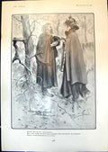 Antique Old Print Doctor Woman Out Constitutional Em'Ly Adelphi Peggotty 1903