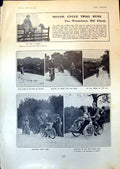Antique Old Print Motor Cycle Trial Runs Westerham Hill Climb Hon Boman 1903