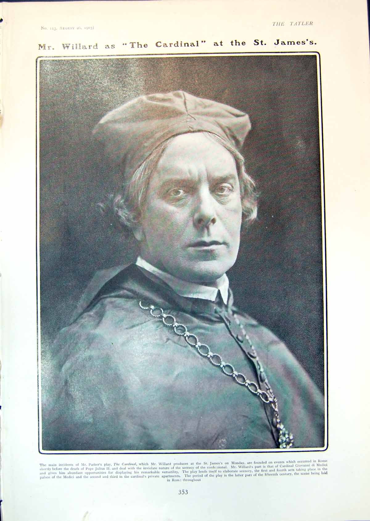 Old Mr Willard Cardinal St Jamess Biarritz Floral Fete French Coast