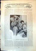 Old Print Ladys Mirror Simple Shirts Autumn Wear Afternoon Toilette 1903 20th