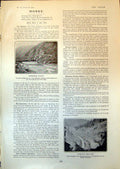 Antique Old Print Transandine Railway Bridge River Mendoza GMine Cariboo 1903