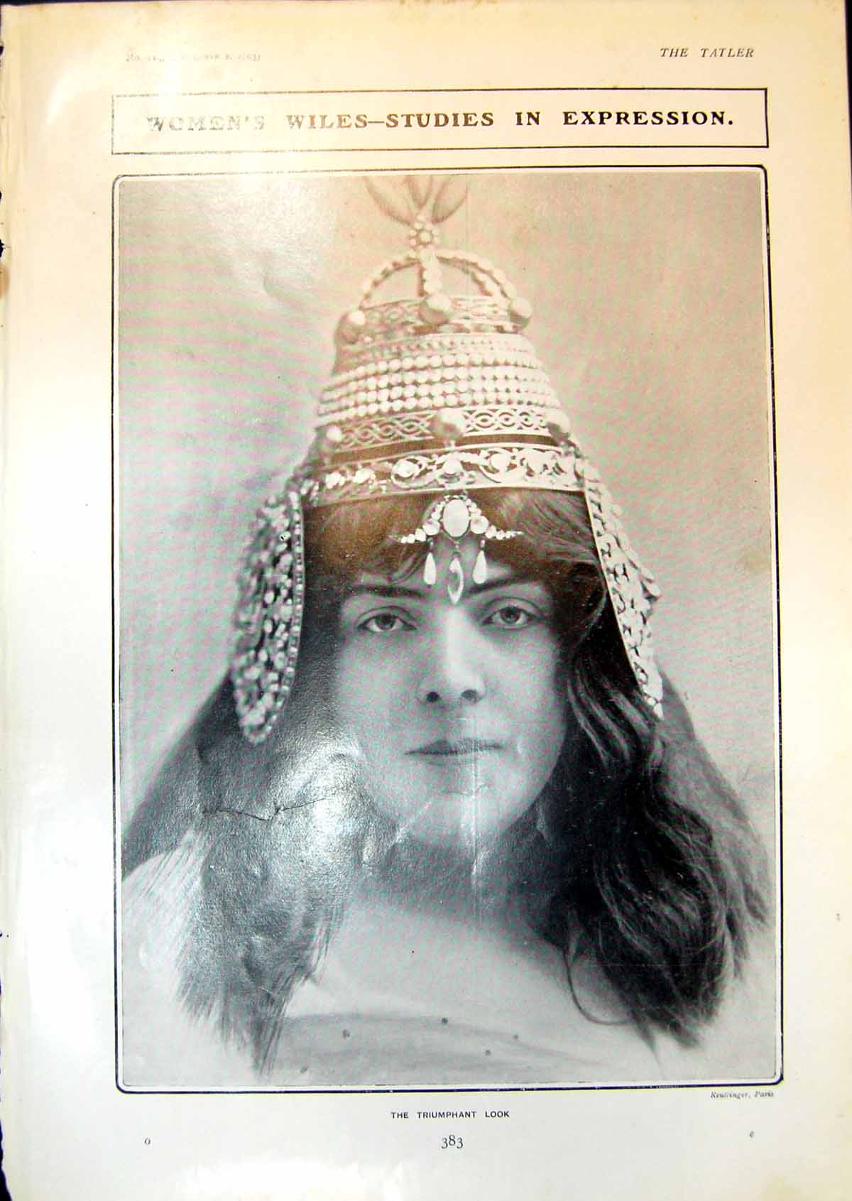 Old Print Womens Wiles Expression Triumphant Provoking Excited Looks 1903 20th