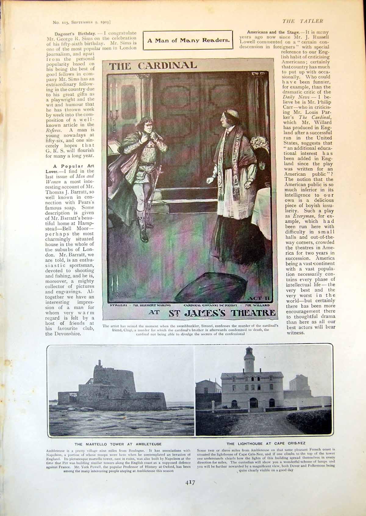 Old Martello Tower Ambleteuse Lighthouse Cape Gris Nez Camel Zoo 1903 20th