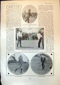 Old Print Golf Fred Terry Pym Williams Lewis Waller Lions Ballooning 1903 20th