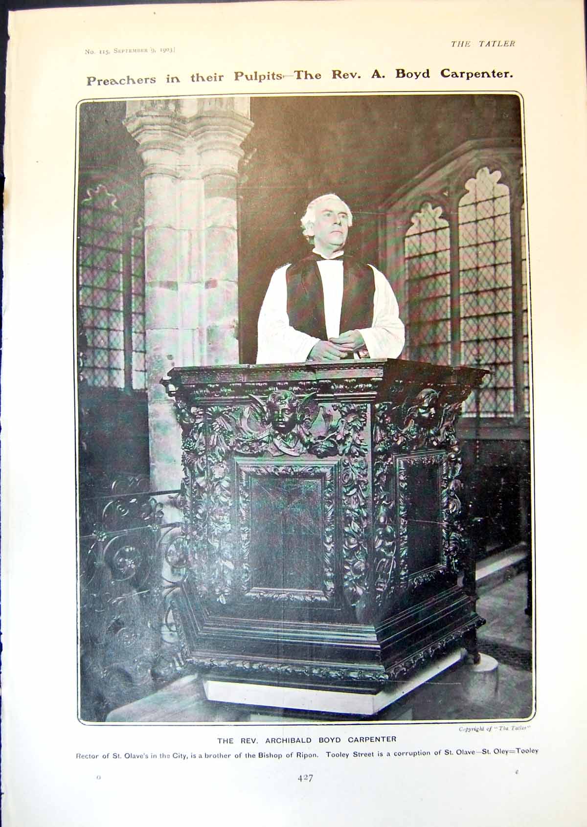 Old Rev Archibald B Carpenter Historical Trees Dick Turpins Oak 1903 20th