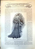 Original Old Antique Print Ladys Mirror Tailor Made Gown Evening Toilette 1903