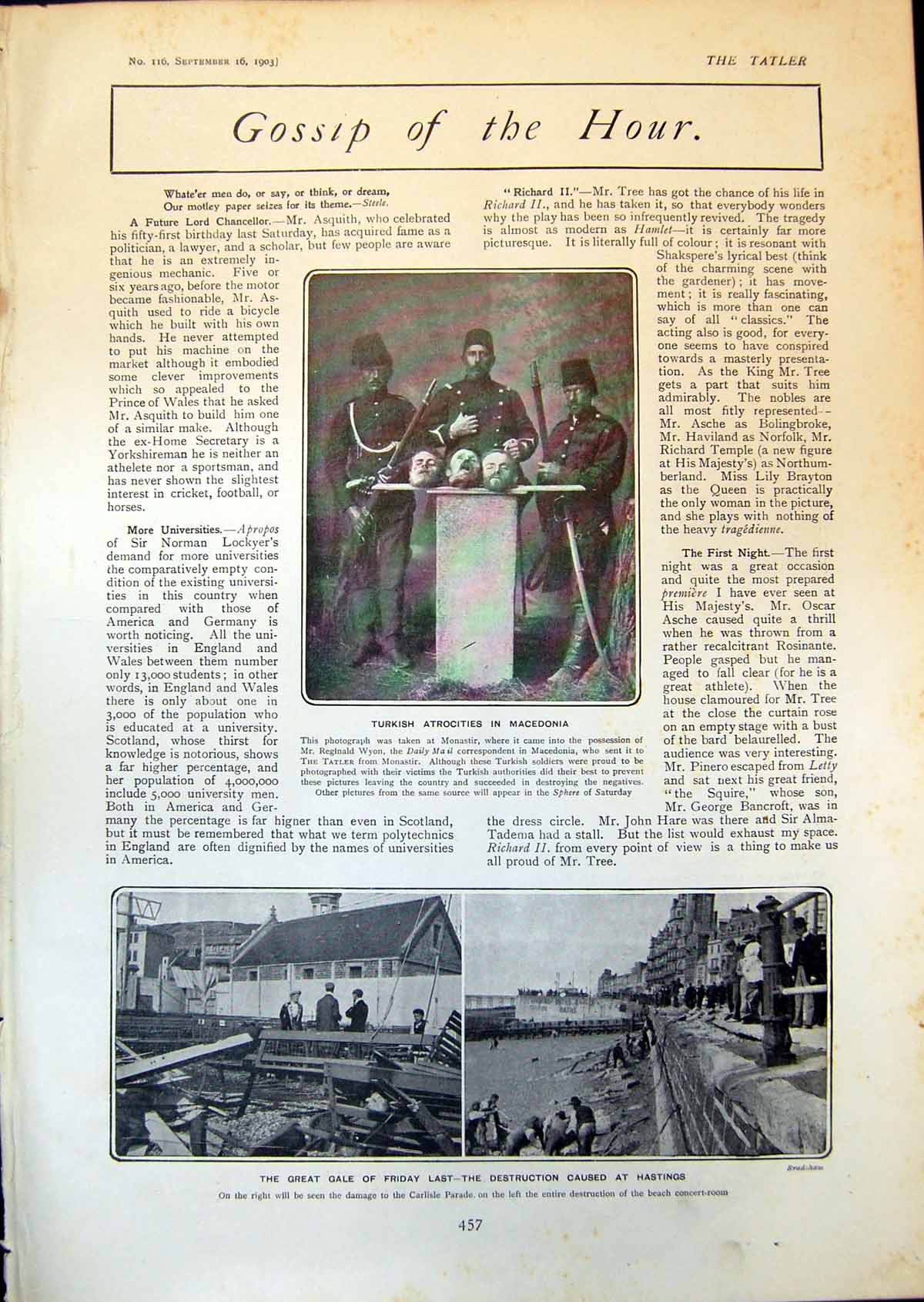 Old Print Gale Destruction Hastings St Leger Day Missing Lady Doctor 1903 20th
