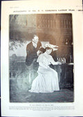 Antique Old Print Allan Aynesworth Eva Moore Czar Reviewing Troops Pskov 1903