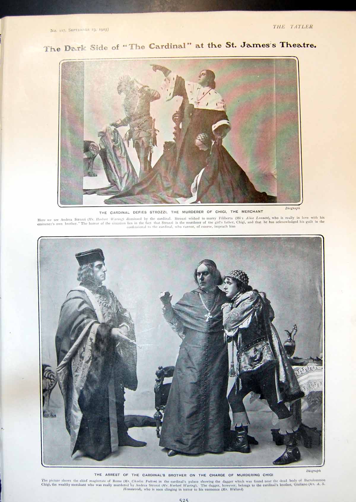 Old Cardinal St James Theatre Murder Chigi Arrest Lovers Ending 1903 20th
