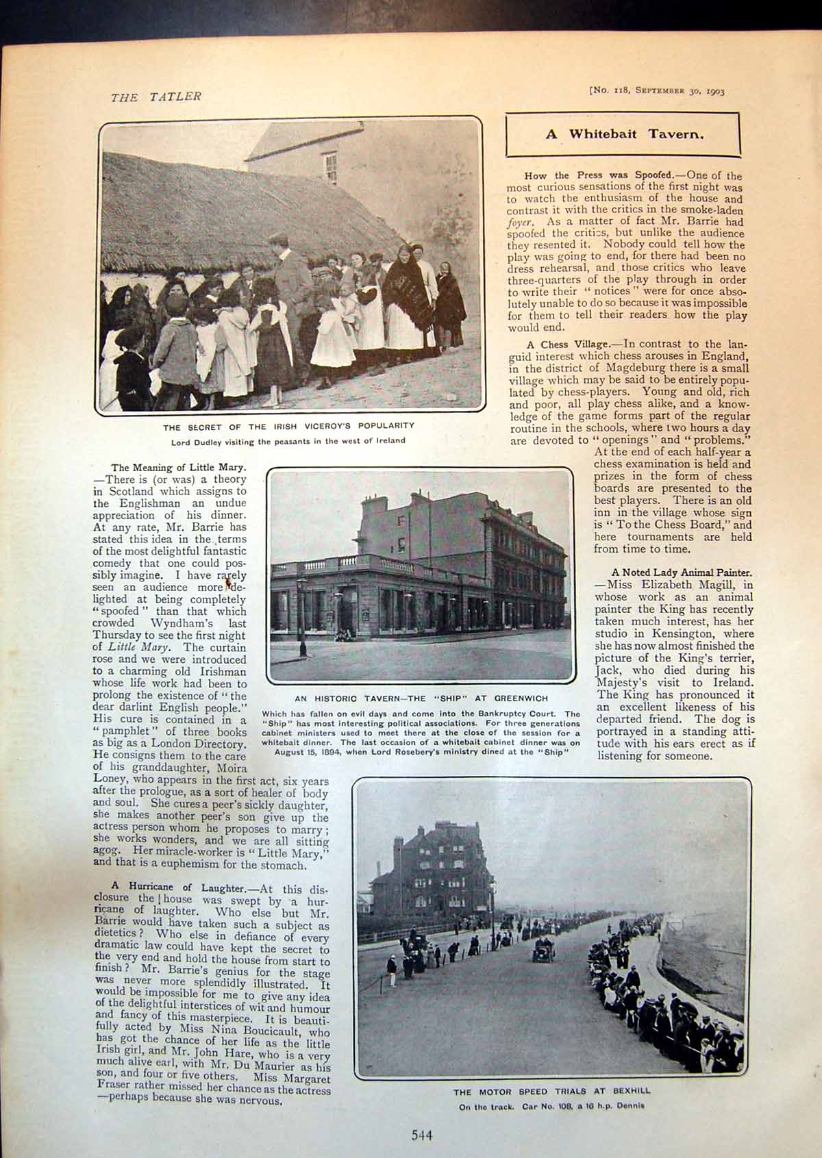 Old Tavern Ship Greenwich Motor Trials Bexhill Hedworth Lambton 1903 20th