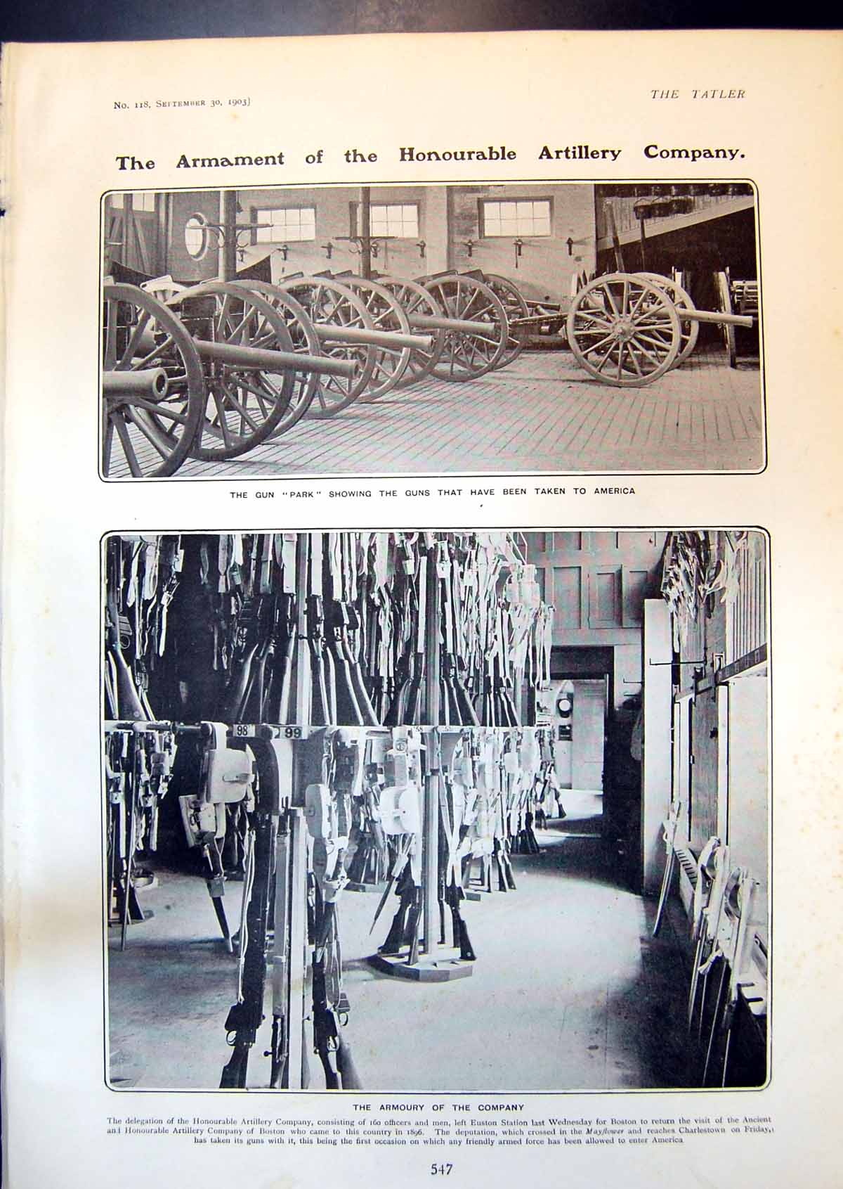 Old Guns Artillery Co Armoury Chloris Singing Song His Composing 1903 20th
