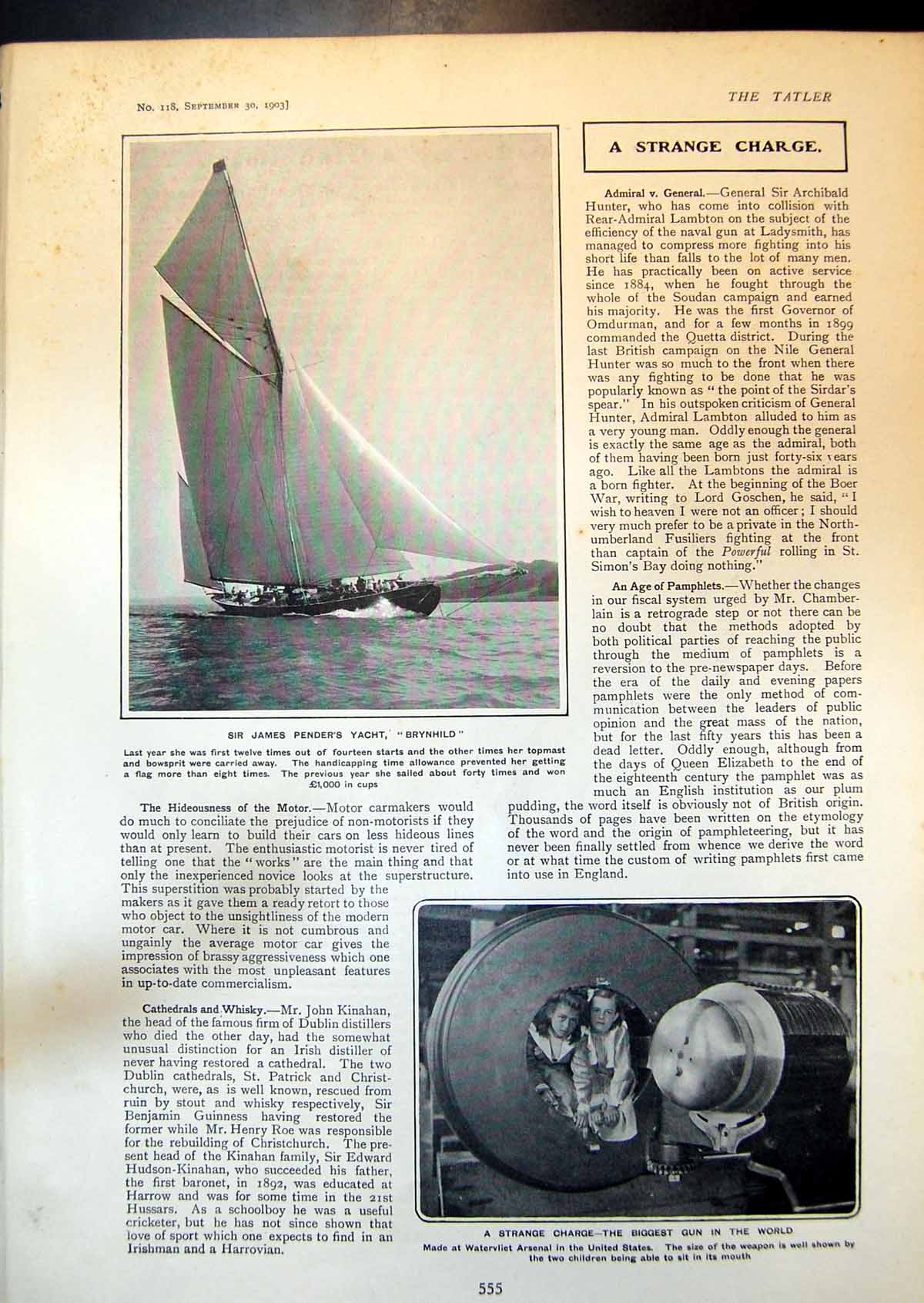 Old Sir James Penders Yacht Brynhild Biggest Gun World Watervliet 190 20th