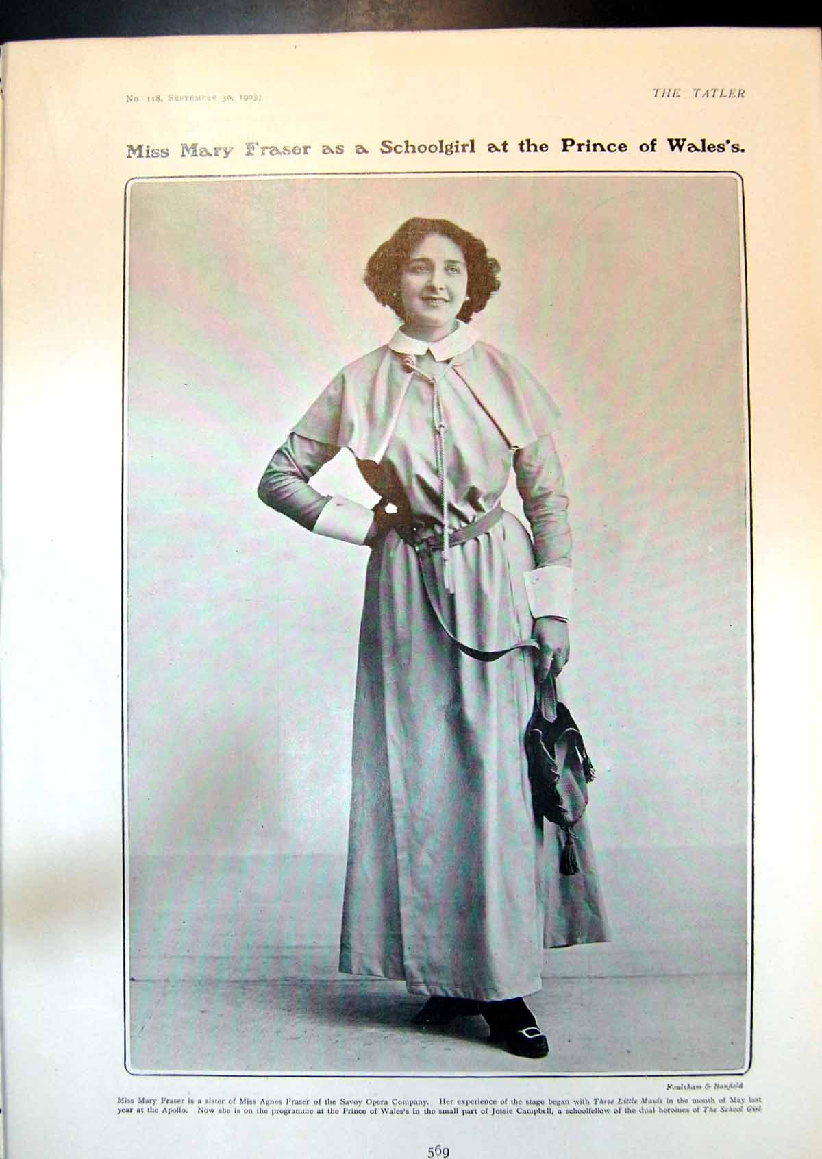 Old Print Mary Fraser Prince Waless Chinese Honeymoon Howard Talbot 1903 20th