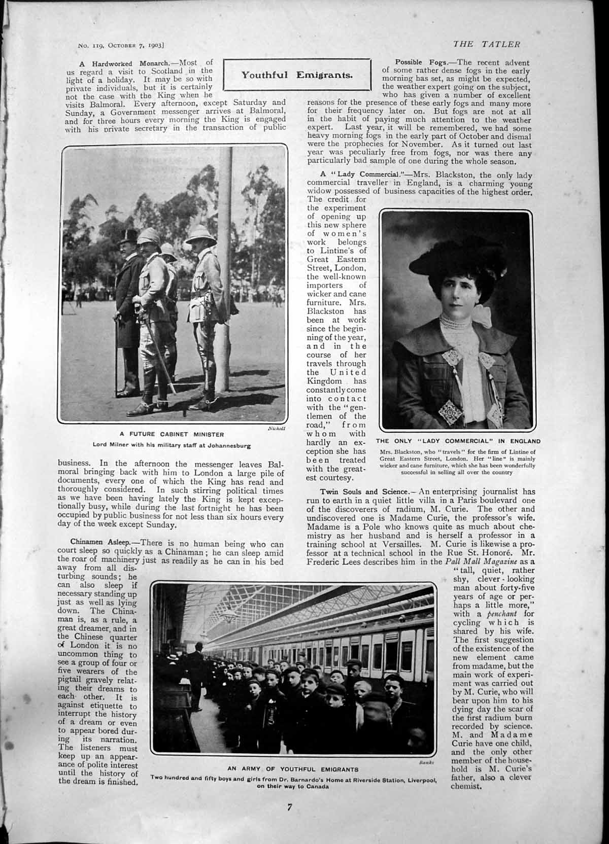 Old Lord Milner Mrs Blackston Traveller Lady Mackays Family Effie Els
