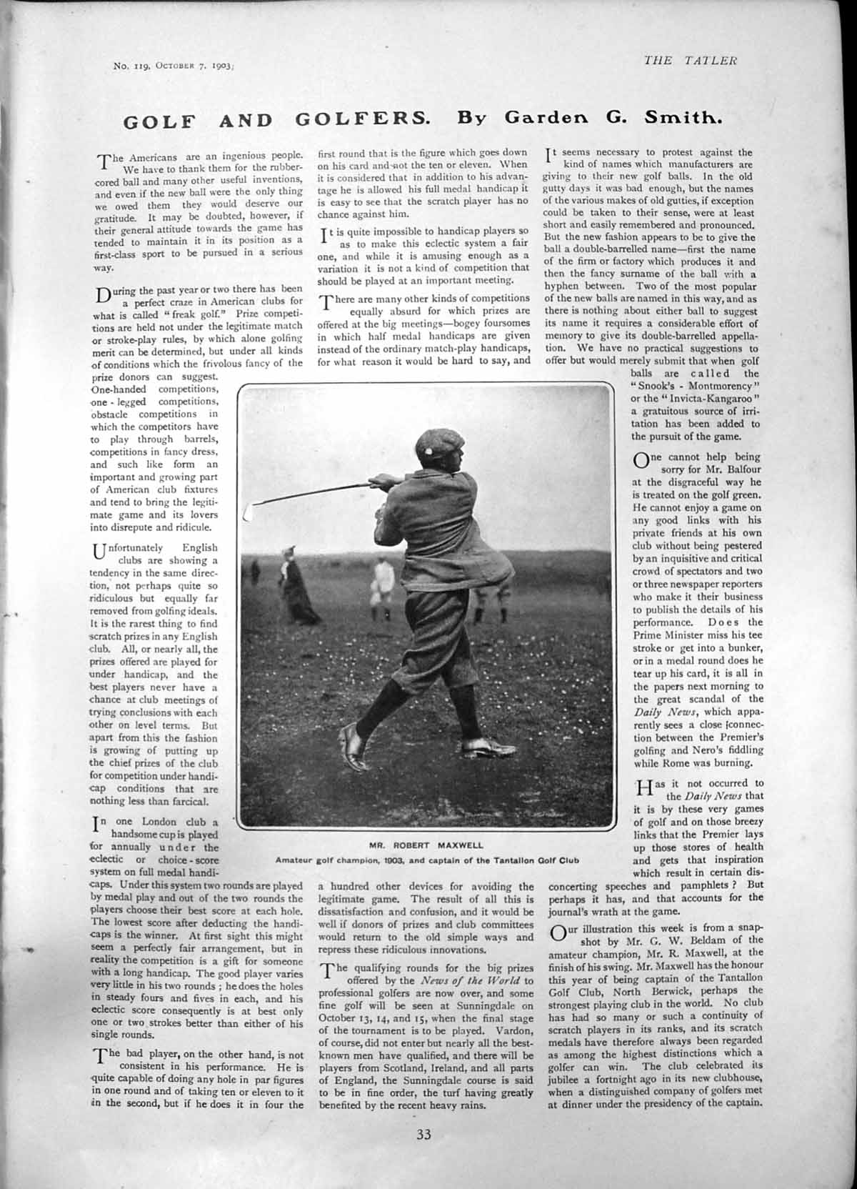 Antique Old Print Robert Maxwell Golf R Foster Wife Orontes Tilbury Dock 1903