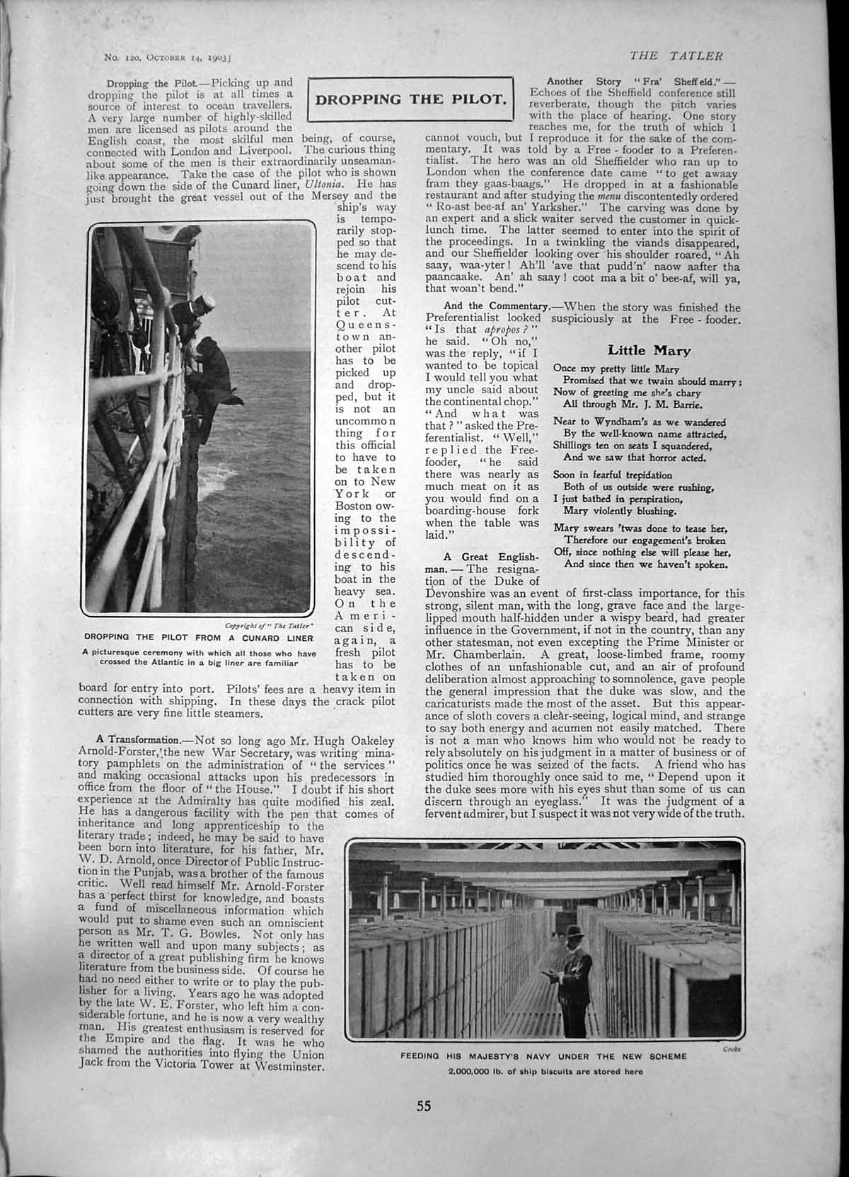 Old Dropping Pilot Cunard Liner Feeding Navy 2000000Lb Biscuits 1903